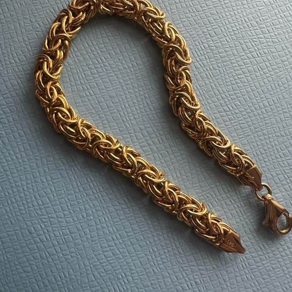 Italian Sterling silver Gold Chain Bracelet - Picture 5 of 7